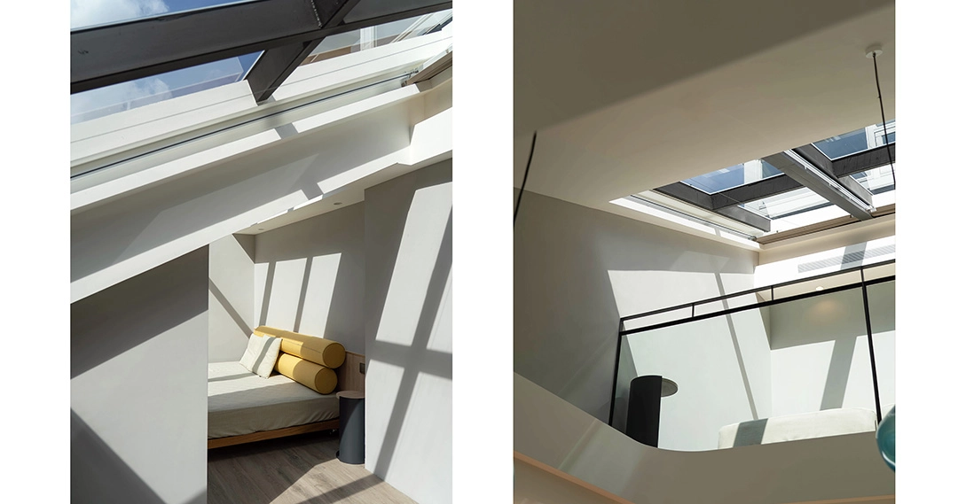 改裝後的家庭房以大片觀景窗引入充足自然光線