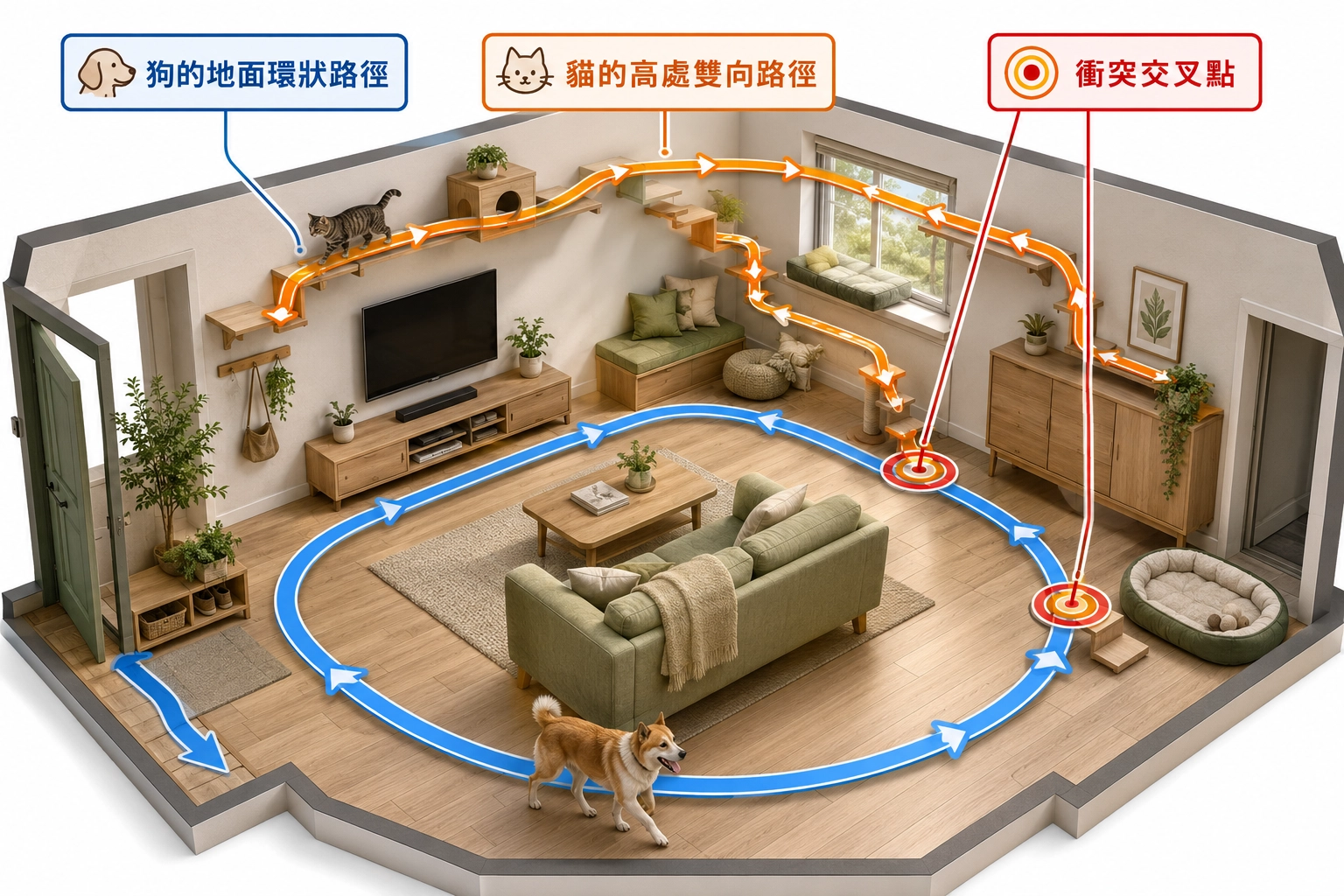 cat-dog-circulation-routes